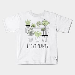 I Love Plants (dark) Kids T-Shirt